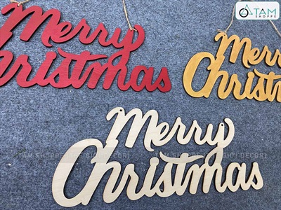 Chữ Merry Christmas 35x14cm [Bằng gỗ - Nhiều màu] CHU-GO-18